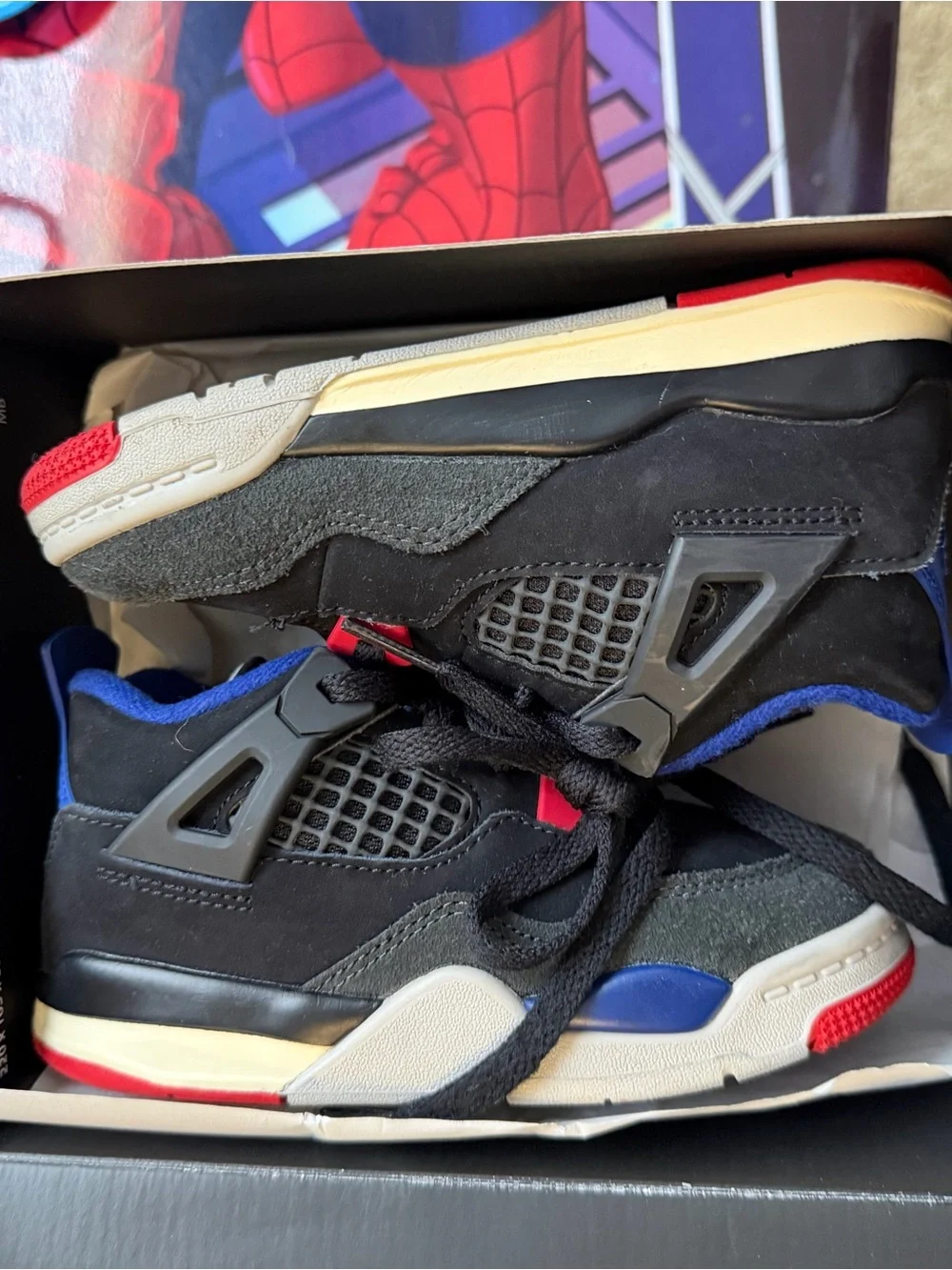 Jordan Kids Black, Blue & Red Retro Sneakers